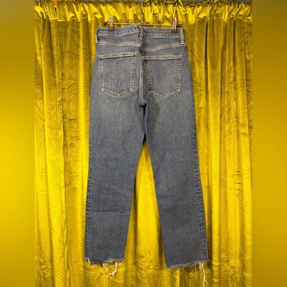 AGOLDE KYE Medium Wash Raw Hem Straight Leg Jean. Size 26. Retail $230 - Picture 2 of 6